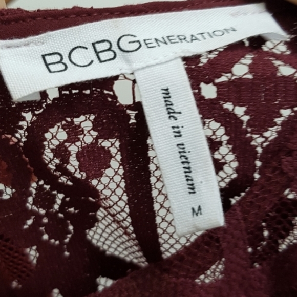 🎈BCBGeneration Burgundy Lace Top - Picture 4 of 5